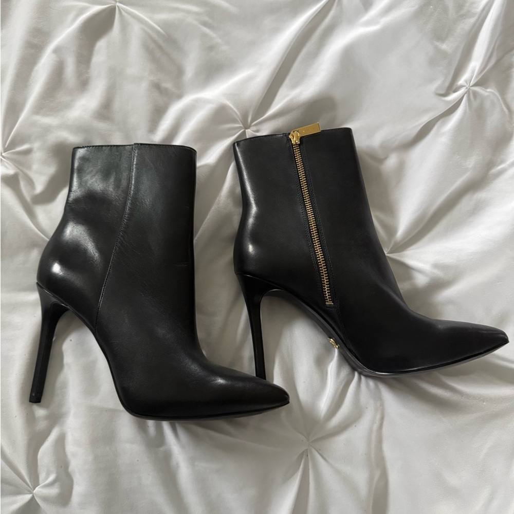 Elegant Black Leather Ankle Boots